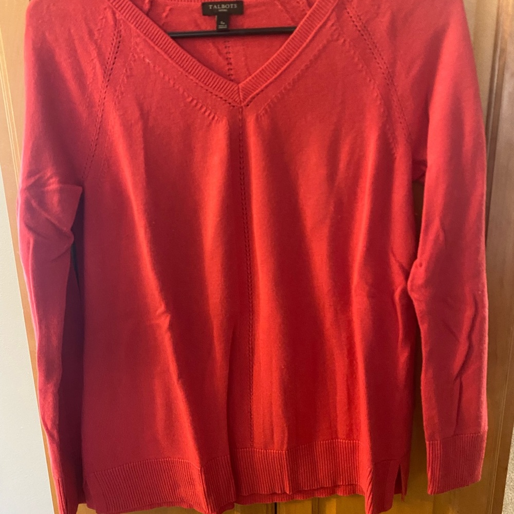 Women’s Talbots soft red sweater. Size small.